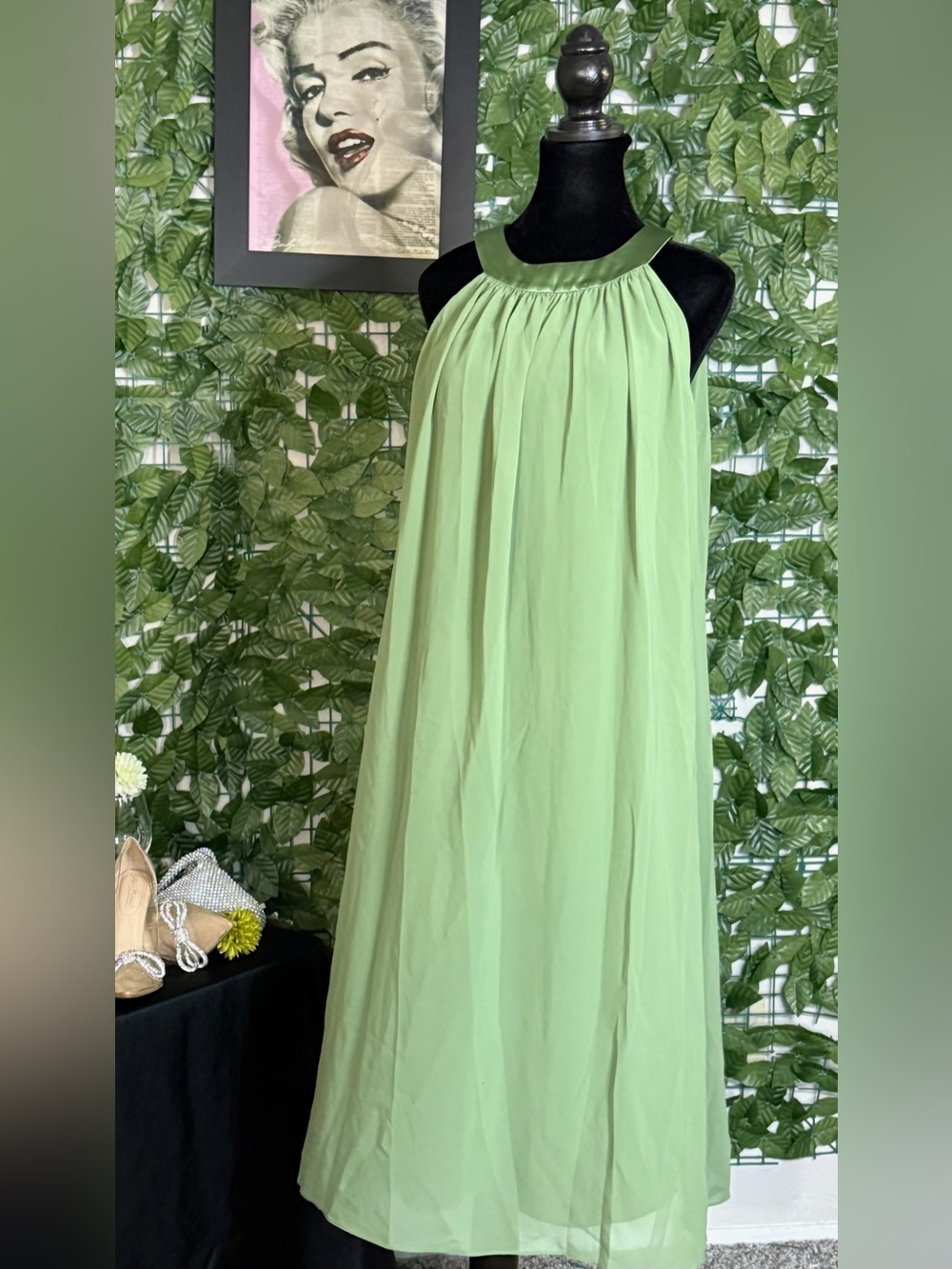 Light Green Halter Maxi Dress